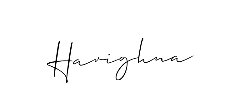 Design your own signature with our free online signature maker. With this signature software, you can create a handwritten (Allison_Script) signature for name Havighna. Havighna signature style 2 images and pictures png