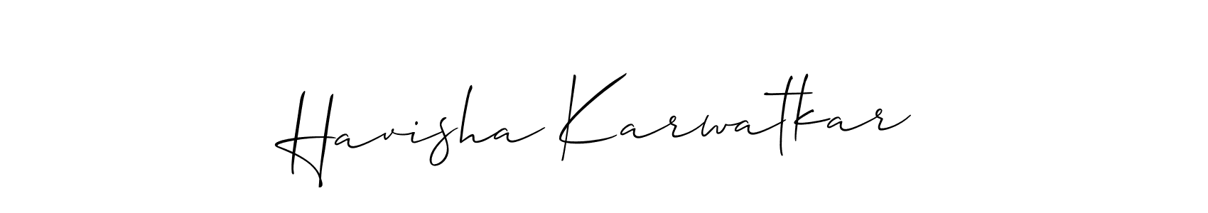 Also we have Havisha Karwatkar name is the best signature style. Create professional handwritten signature collection using Allison_Script autograph style. Havisha Karwatkar signature style 2 images and pictures png