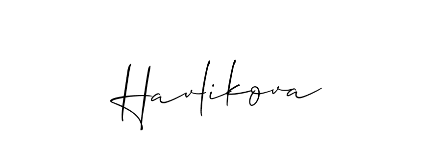 Havlikova stylish signature style. Best Handwritten Sign (Allison_Script) for my name. Handwritten Signature Collection Ideas for my name Havlikova. Havlikova signature style 2 images and pictures png