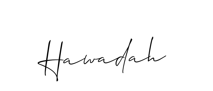 if you are searching for the best signature style for your name Hawadah. so please give up your signature search. here we have designed multiple signature styles  using Allison_Script. Hawadah signature style 2 images and pictures png