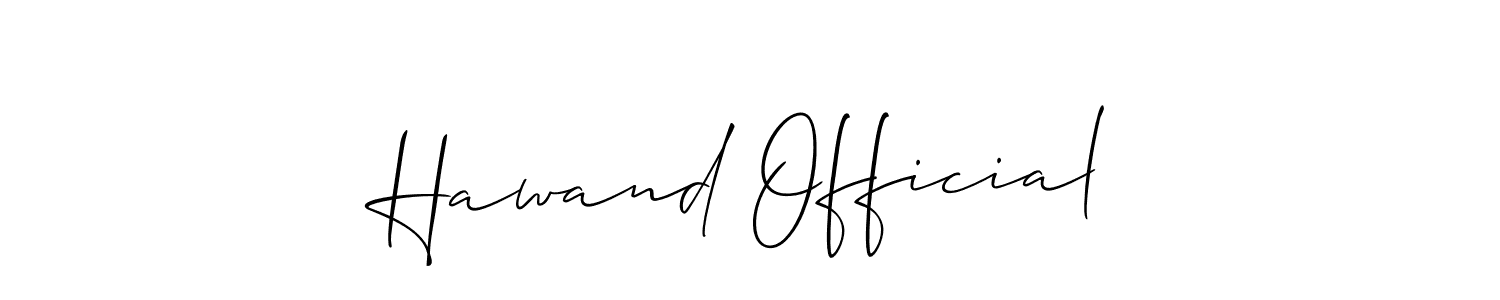 Create a beautiful signature design for name Hawand Official. With this signature (Allison_Script) fonts, you can make a handwritten signature for free. Hawand Official signature style 2 images and pictures png