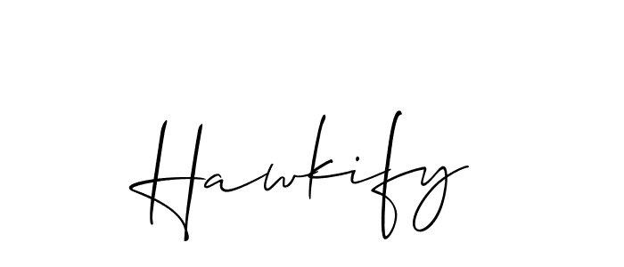 Make a beautiful signature design for name Hawkify. With this signature (Allison_Script) style, you can create a handwritten signature for free. Hawkify signature style 2 images and pictures png
