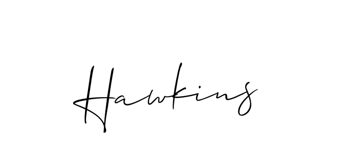 Design your own signature with our free online signature maker. With this signature software, you can create a handwritten (Allison_Script) signature for name Hawkins. Hawkins signature style 2 images and pictures png