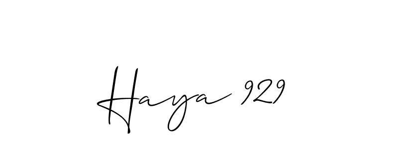 Create a beautiful signature design for name Haya 929. With this signature (Allison_Script) fonts, you can make a handwritten signature for free. Haya 929 signature style 2 images and pictures png