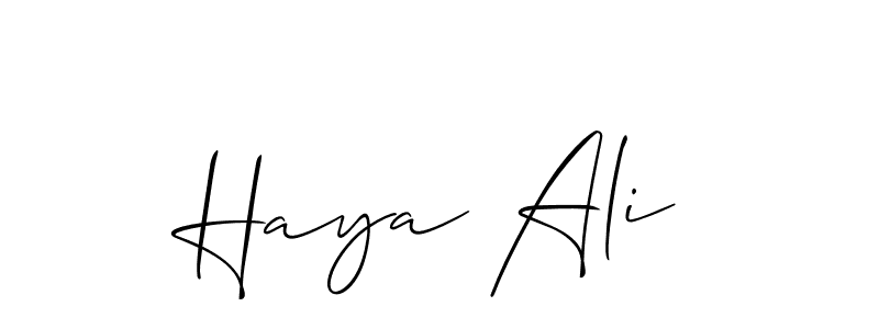 Also You can easily find your signature by using the search form. We will create Haya Ali name handwritten signature images for you free of cost using Allison_Script sign style. Haya Ali signature style 2 images and pictures png