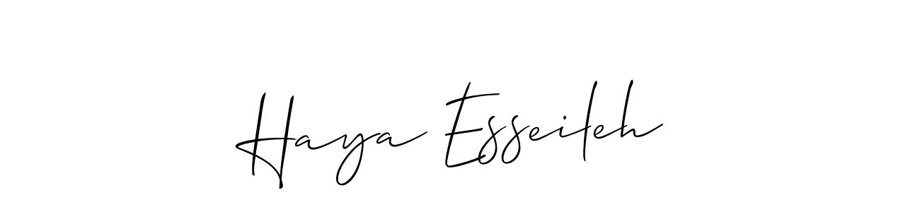 Make a beautiful signature design for name Haya Esseileh. With this signature (Allison_Script) style, you can create a handwritten signature for free. Haya Esseileh signature style 2 images and pictures png