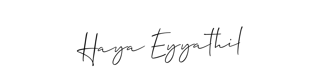 You can use this online signature creator to create a handwritten signature for the name Haya Eyyathil. This is the best online autograph maker. Haya Eyyathil signature style 2 images and pictures png