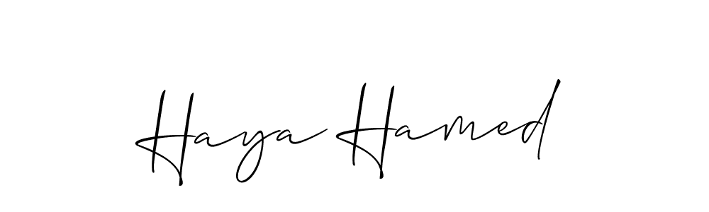 It looks lik you need a new signature style for name Haya Hamed. Design unique handwritten (Allison_Script) signature with our free signature maker in just a few clicks. Haya Hamed signature style 2 images and pictures png