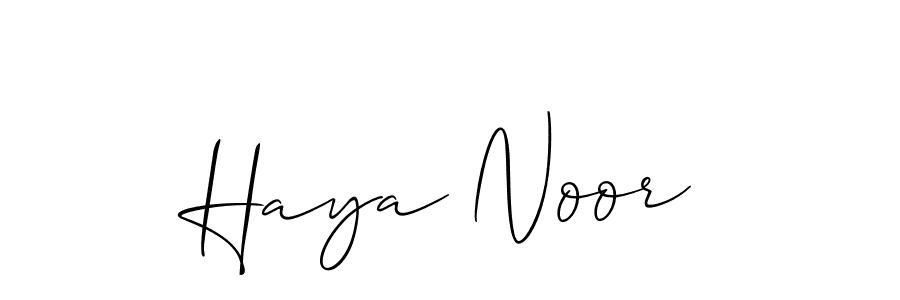 Allison_Script is a professional signature style that is perfect for those who want to add a touch of class to their signature. It is also a great choice for those who want to make their signature more unique. Get Haya Noor name to fancy signature for free. Haya Noor signature style 2 images and pictures png