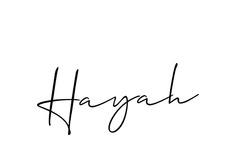 How to make Hayah signature? Allison_Script is a professional autograph style. Create handwritten signature for Hayah name. Hayah signature style 2 images and pictures png