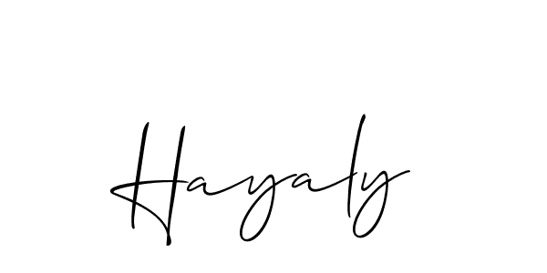 Make a beautiful signature design for name Hayaly. With this signature (Allison_Script) style, you can create a handwritten signature for free. Hayaly signature style 2 images and pictures png