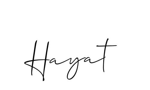 It looks lik you need a new signature style for name Hayat. Design unique handwritten (Allison_Script) signature with our free signature maker in just a few clicks. Hayat signature style 2 images and pictures png