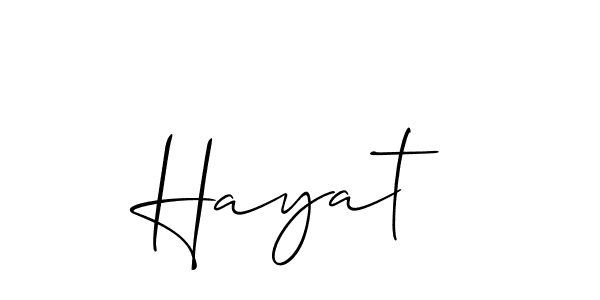 if you are searching for the best signature style for your name Hayat . so please give up your signature search. here we have designed multiple signature styles  using Allison_Script. Hayat  signature style 2 images and pictures png