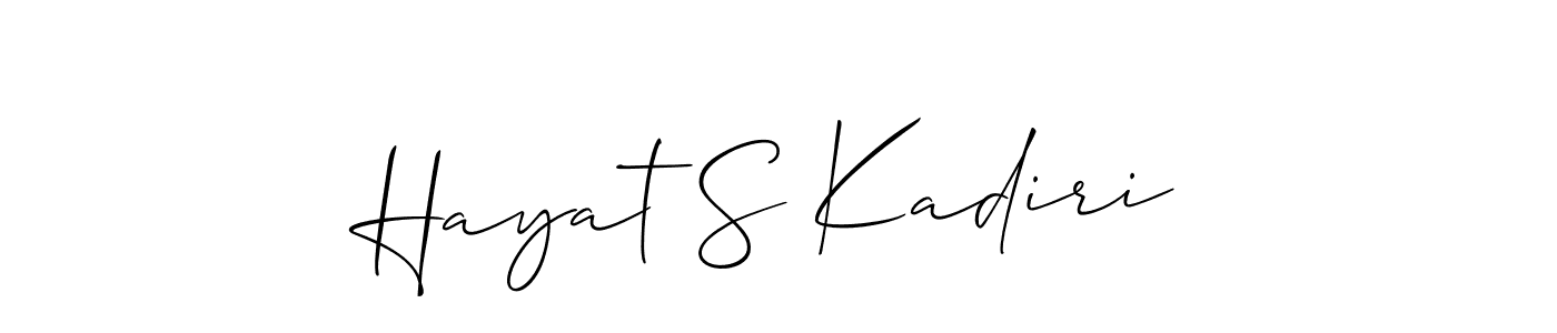 Make a short Hayat S Kadiri signature style. Manage your documents anywhere anytime using Allison_Script. Create and add eSignatures, submit forms, share and send files easily. Hayat S Kadiri signature style 2 images and pictures png