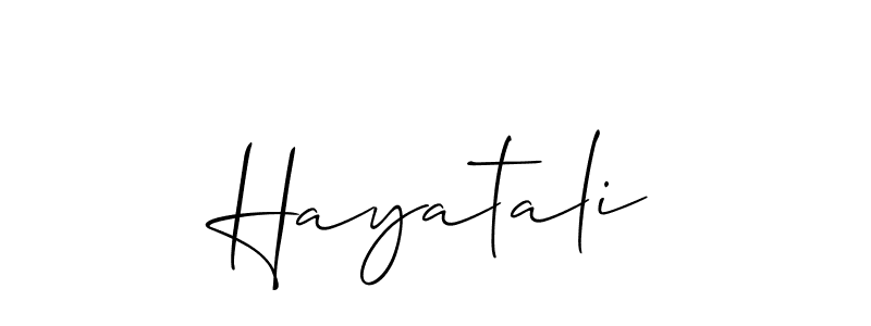 Similarly Allison_Script is the best handwritten signature design. Signature creator online .You can use it as an online autograph creator for name Hayatali. Hayatali signature style 2 images and pictures png