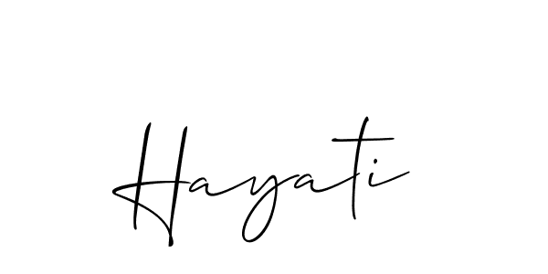 Allison_Script is a professional signature style that is perfect for those who want to add a touch of class to their signature. It is also a great choice for those who want to make their signature more unique. Get Hayati name to fancy signature for free. Hayati signature style 2 images and pictures png