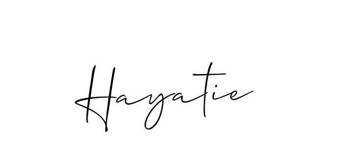 Also You can easily find your signature by using the search form. We will create Hayatie name handwritten signature images for you free of cost using Allison_Script sign style. Hayatie signature style 2 images and pictures png