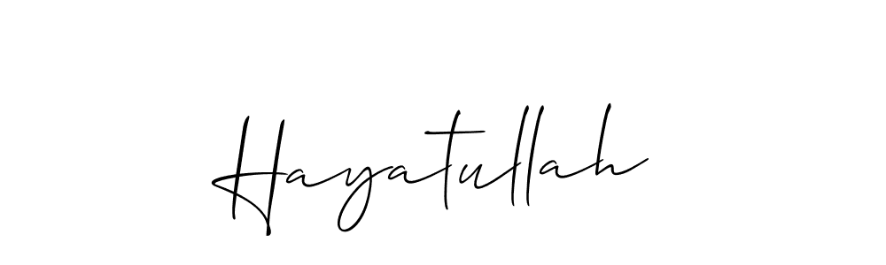 Design your own signature with our free online signature maker. With this signature software, you can create a handwritten (Allison_Script) signature for name Hayatullah. Hayatullah signature style 2 images and pictures png