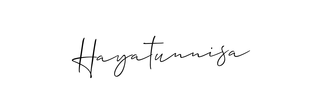 You should practise on your own different ways (Allison_Script) to write your name (Hayatunnisa) in signature. don't let someone else do it for you. Hayatunnisa signature style 2 images and pictures png