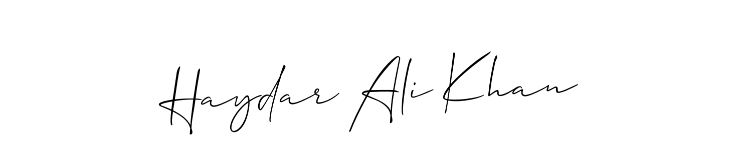 Haydar Ali Khan stylish signature style. Best Handwritten Sign (Allison_Script) for my name. Handwritten Signature Collection Ideas for my name Haydar Ali Khan. Haydar Ali Khan signature style 2 images and pictures png