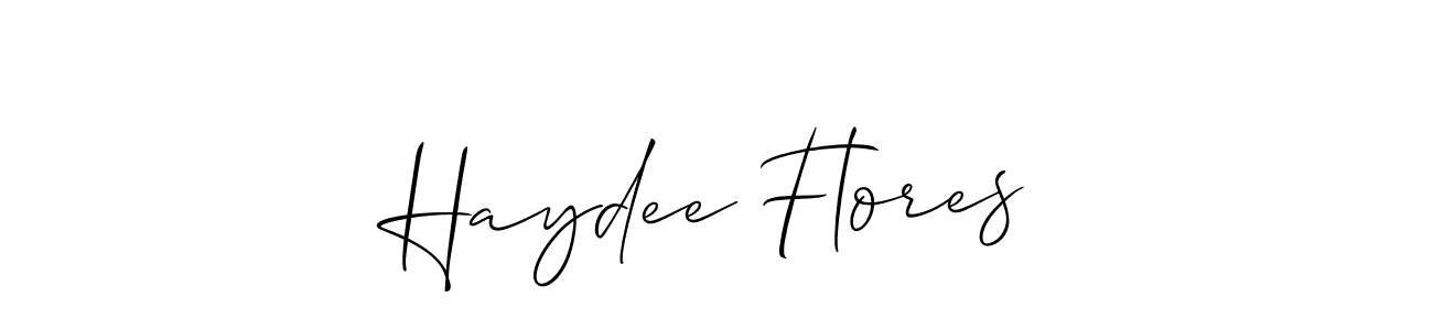 Design your own signature with our free online signature maker. With this signature software, you can create a handwritten (Allison_Script) signature for name Haydee Flores. Haydee Flores signature style 2 images and pictures png