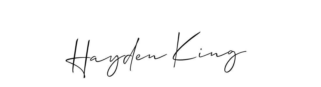 Use a signature maker to create a handwritten signature online. With this signature software, you can design (Allison_Script) your own signature for name Hayden King. Hayden King signature style 2 images and pictures png