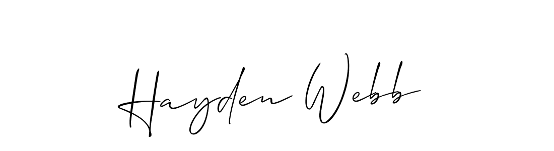 Design your own signature with our free online signature maker. With this signature software, you can create a handwritten (Allison_Script) signature for name Hayden Webb. Hayden Webb signature style 2 images and pictures png