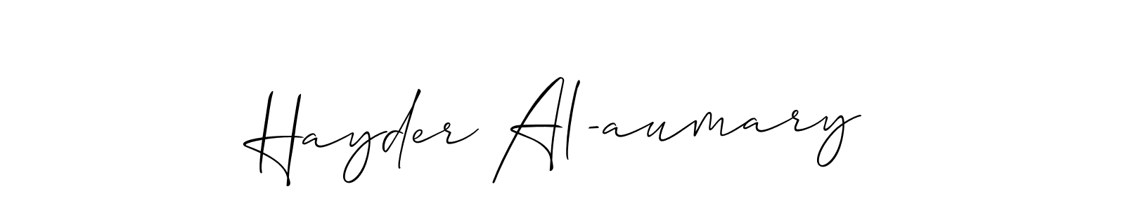 It looks lik you need a new signature style for name Hayder Al-aumary. Design unique handwritten (Allison_Script) signature with our free signature maker in just a few clicks. Hayder Al-aumary signature style 2 images and pictures png