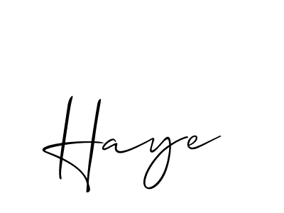 Haye stylish signature style. Best Handwritten Sign (Allison_Script) for my name. Handwritten Signature Collection Ideas for my name Haye. Haye signature style 2 images and pictures png