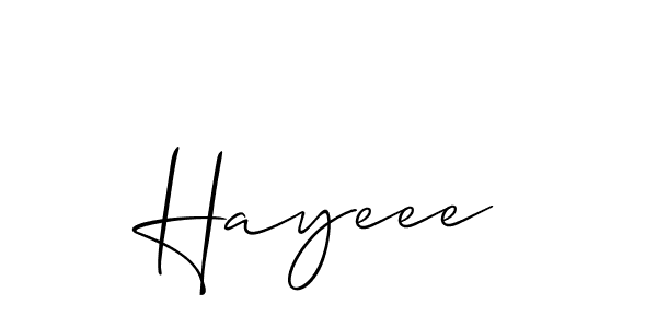 The best way (Allison_Script) to make a short signature is to pick only two or three words in your name. The name Hayeee include a total of six letters. For converting this name. Hayeee signature style 2 images and pictures png