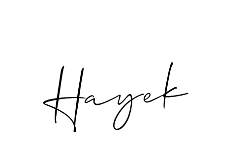 The best way (Allison_Script) to make a short signature is to pick only two or three words in your name. The name Hayek include a total of six letters. For converting this name. Hayek signature style 2 images and pictures png