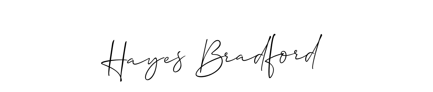 It looks lik you need a new signature style for name Hayes Bradford. Design unique handwritten (Allison_Script) signature with our free signature maker in just a few clicks. Hayes Bradford signature style 2 images and pictures png