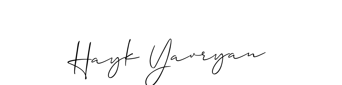 Design your own signature with our free online signature maker. With this signature software, you can create a handwritten (Allison_Script) signature for name Hayk Yavryan. Hayk Yavryan signature style 2 images and pictures png