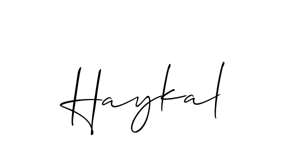 How to make Haykal signature? Allison_Script is a professional autograph style. Create handwritten signature for Haykal name. Haykal signature style 2 images and pictures png