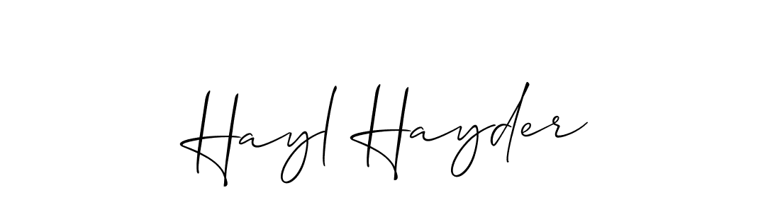 Create a beautiful signature design for name Hayl Hayder. With this signature (Allison_Script) fonts, you can make a handwritten signature for free. Hayl Hayder signature style 2 images and pictures png