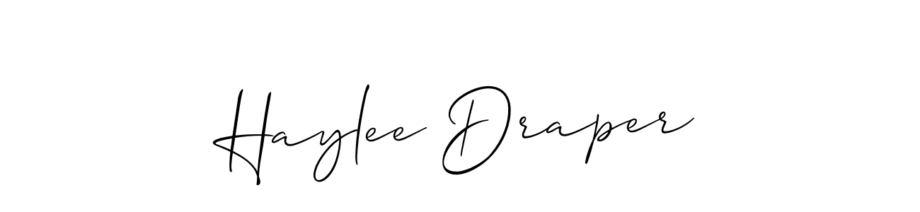 Haylee Draper stylish signature style. Best Handwritten Sign (Allison_Script) for my name. Handwritten Signature Collection Ideas for my name Haylee Draper. Haylee Draper signature style 2 images and pictures png