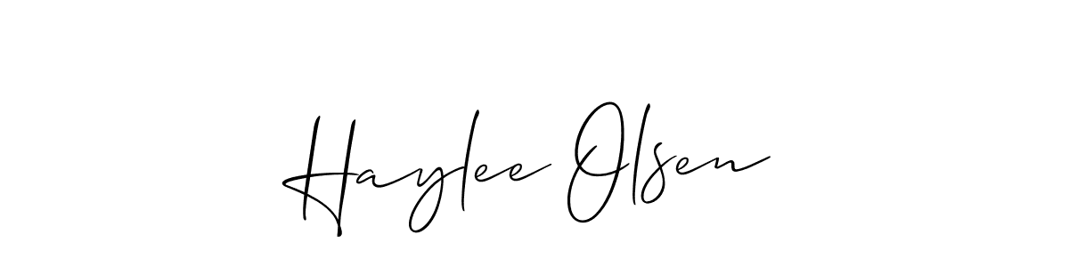 Make a short Haylee Olsen signature style. Manage your documents anywhere anytime using Allison_Script. Create and add eSignatures, submit forms, share and send files easily. Haylee Olsen signature style 2 images and pictures png