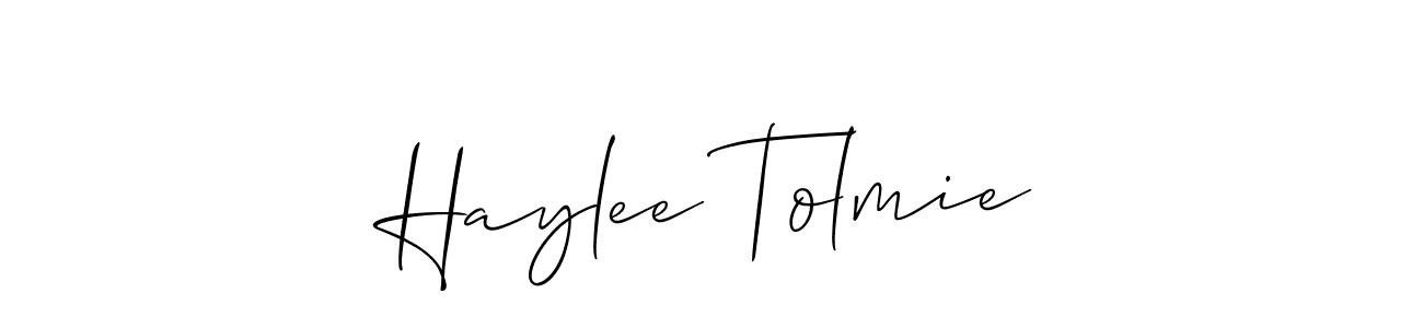 Design your own signature with our free online signature maker. With this signature software, you can create a handwritten (Allison_Script) signature for name Haylee Tolmie. Haylee Tolmie signature style 2 images and pictures png