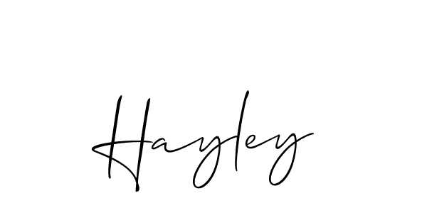 Also we have Hayley name is the best signature style. Create professional handwritten signature collection using Allison_Script autograph style. Hayley signature style 2 images and pictures png