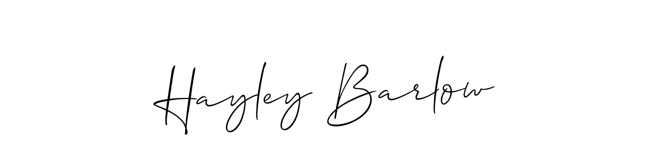 You should practise on your own different ways (Allison_Script) to write your name (Hayley Barlow) in signature. don't let someone else do it for you. Hayley Barlow signature style 2 images and pictures png