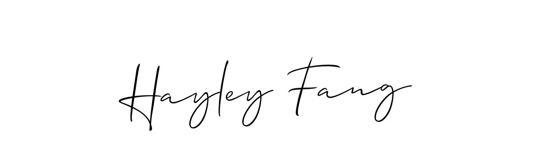 if you are searching for the best signature style for your name Hayley Fang. so please give up your signature search. here we have designed multiple signature styles  using Allison_Script. Hayley Fang signature style 2 images and pictures png