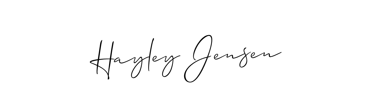 Create a beautiful signature design for name Hayley Jensen. With this signature (Allison_Script) fonts, you can make a handwritten signature for free. Hayley Jensen signature style 2 images and pictures png