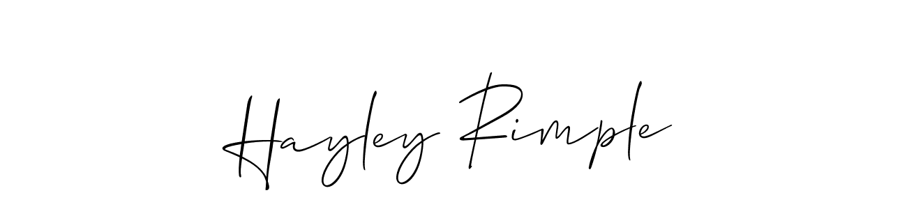 Once you've used our free online signature maker to create your best signature Allison_Script style, it's time to enjoy all of the benefits that Hayley Rimple name signing documents. Hayley Rimple signature style 2 images and pictures png