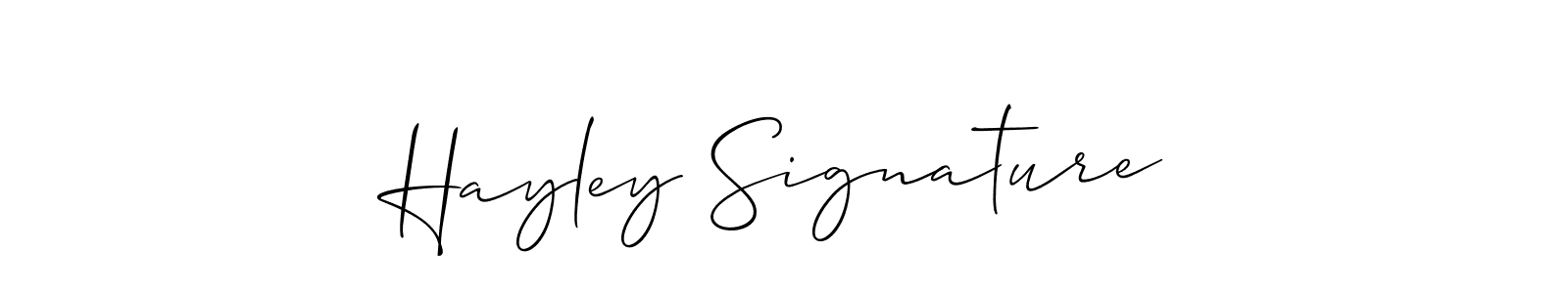 Make a beautiful signature design for name Hayley Signature. With this signature (Allison_Script) style, you can create a handwritten signature for free. Hayley Signature signature style 2 images and pictures png