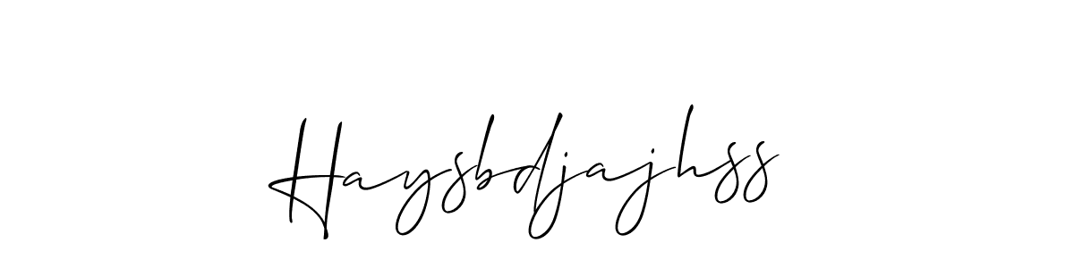 You should practise on your own different ways (Allison_Script) to write your name (Haysbdjajhss) in signature. don't let someone else do it for you. Haysbdjajhss signature style 2 images and pictures png