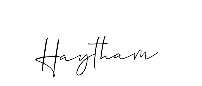 The best way (Allison_Script) to make a short signature is to pick only two or three words in your name. The name Haytham include a total of six letters. For converting this name. Haytham signature style 2 images and pictures png