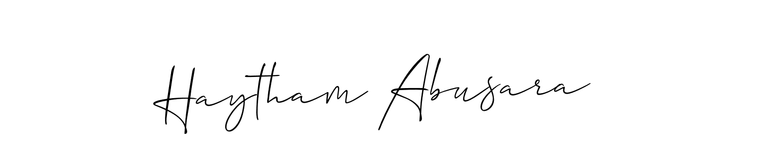 Also we have Haytham Abusara name is the best signature style. Create professional handwritten signature collection using Allison_Script autograph style. Haytham Abusara signature style 2 images and pictures png