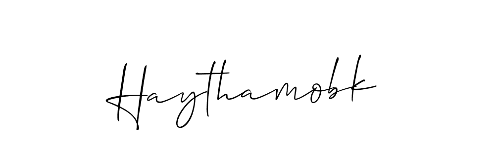 Once you've used our free online signature maker to create your best signature Allison_Script style, it's time to enjoy all of the benefits that Haythamobk name signing documents. Haythamobk signature style 2 images and pictures png