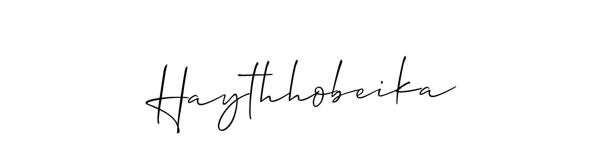 How to make Haythhobeika name signature. Use Allison_Script style for creating short signs online. This is the latest handwritten sign. Haythhobeika signature style 2 images and pictures png