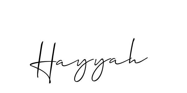 The best way (Allison_Script) to make a short signature is to pick only two or three words in your name. The name Hayyah include a total of six letters. For converting this name. Hayyah signature style 2 images and pictures png